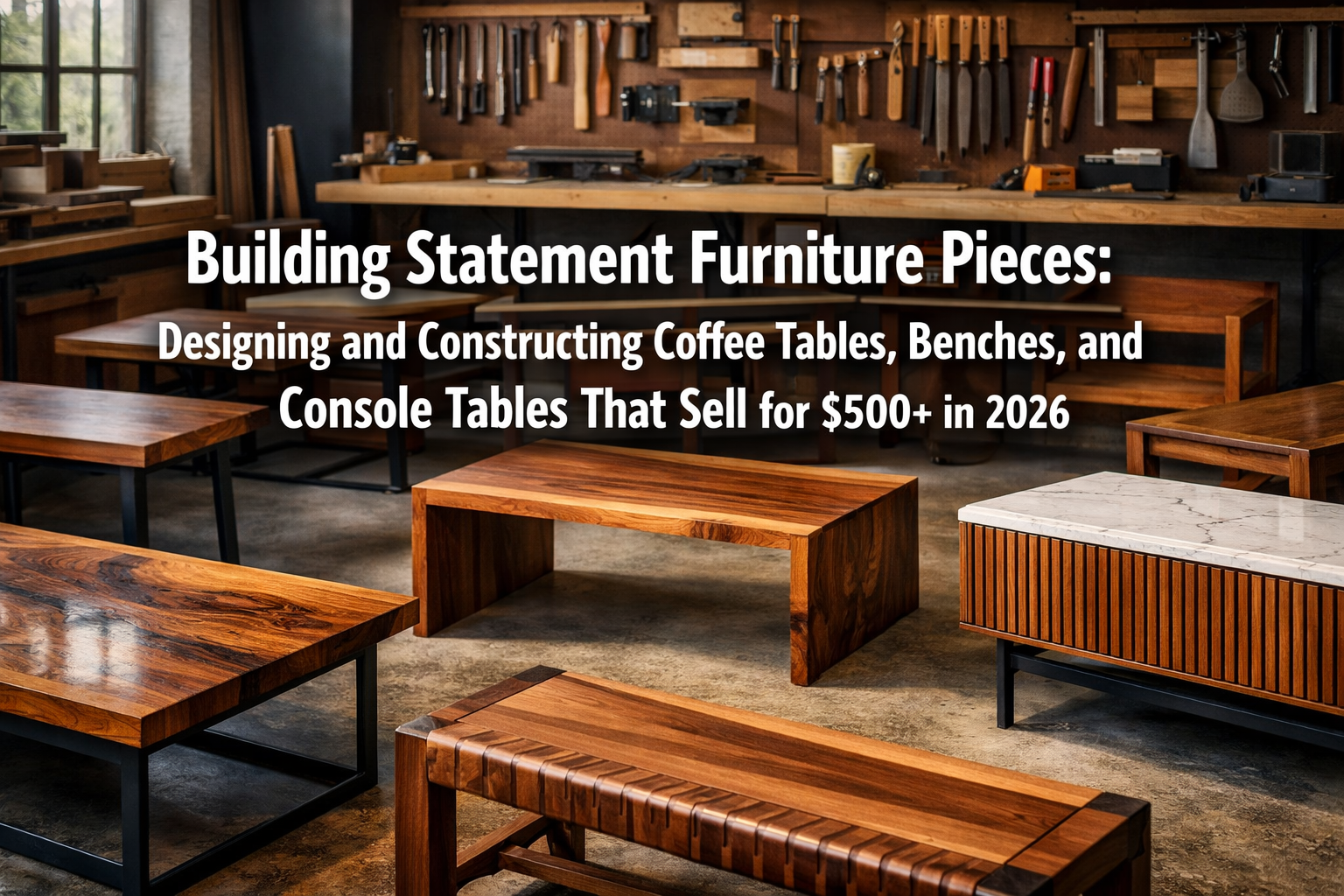 Building Statement Furniture Pieces: Designing and Constructing Coffee Tables, Benches, and Console Tables That Sell for $500+ in 2026