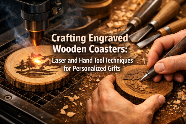 Crafting Engraved Wooden Coasters: Laser and Hand Tool Techniques for Personalized Gifts