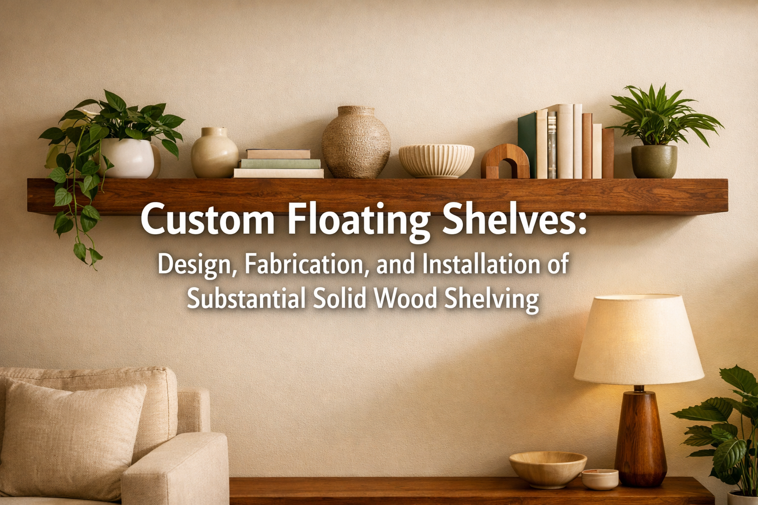 Custom Floating Shelves: Design, Fabrication, and Installation of Substantial Solid Wood Shelving