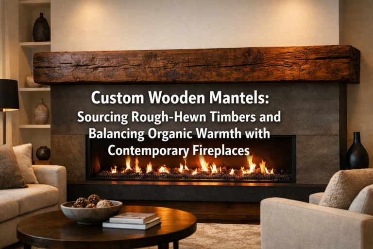 Custom Wooden Mantels: Sourcing Rough-Hewn Timbers and Balancing Organic Warmth with Contemporary Fireplaces