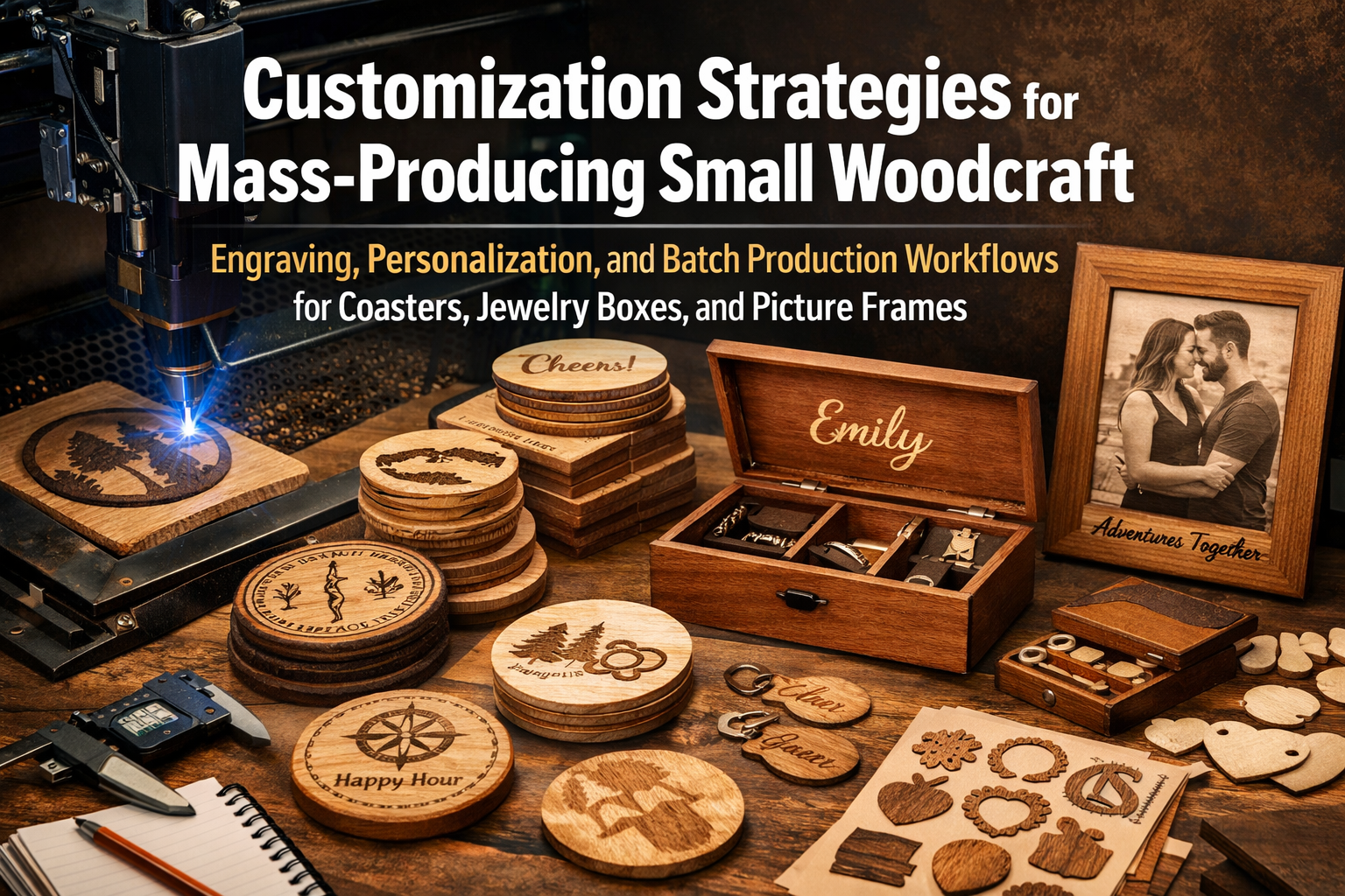 Customization Strategies for Mass-Producing Small Woodcraft: Engraving, Personalization, and Batch Production Workflows for Coasters, Jewelry Boxes, and Picture Frames