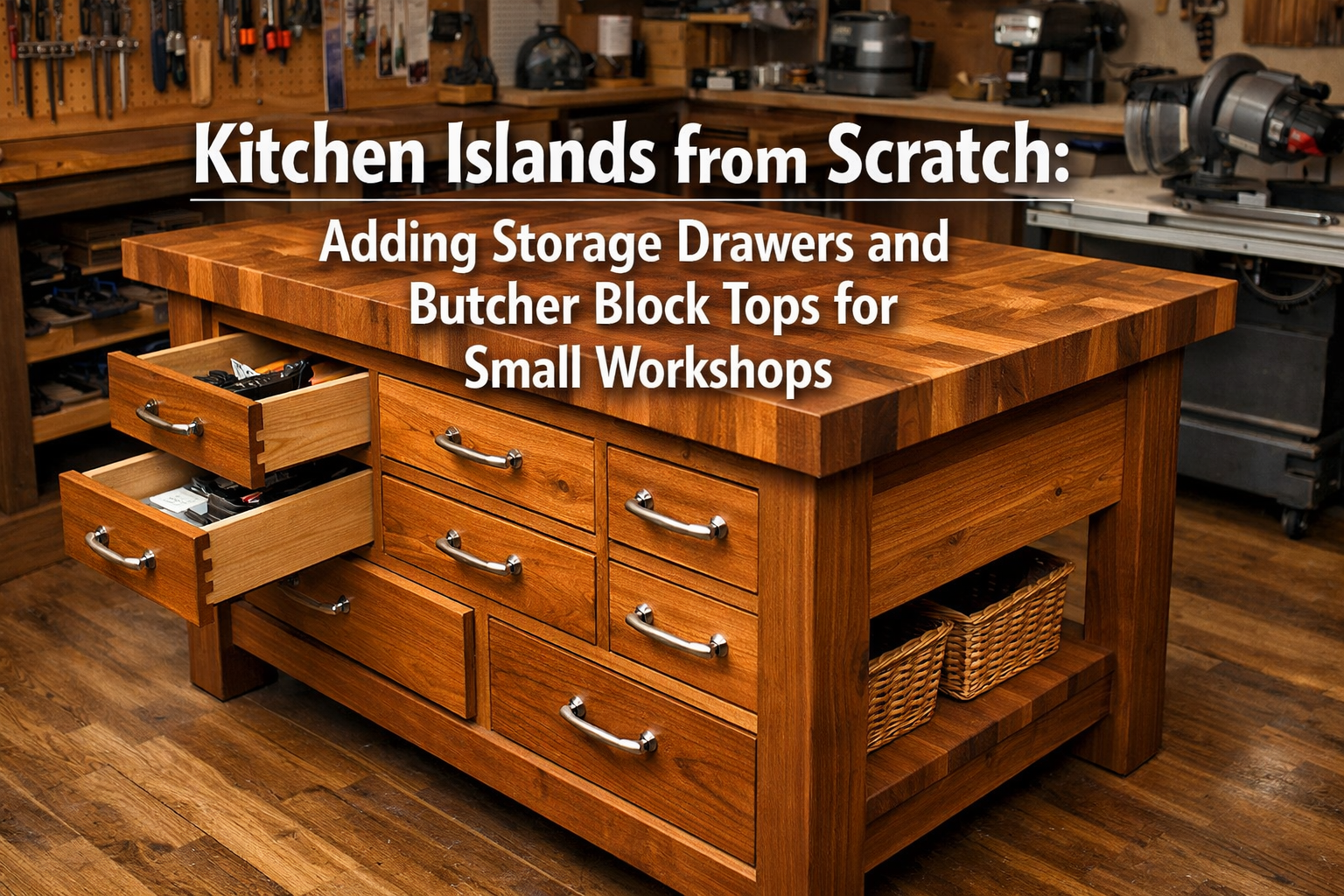 Kitchen Islands from Scratch: Adding Storage Drawers and Butcher Block Tops for Small Workshops