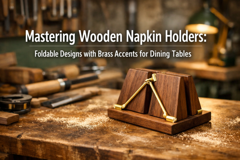 Mastering Wooden Napkin Holders: Foldable Designs with Brass Accents for Dining Tables