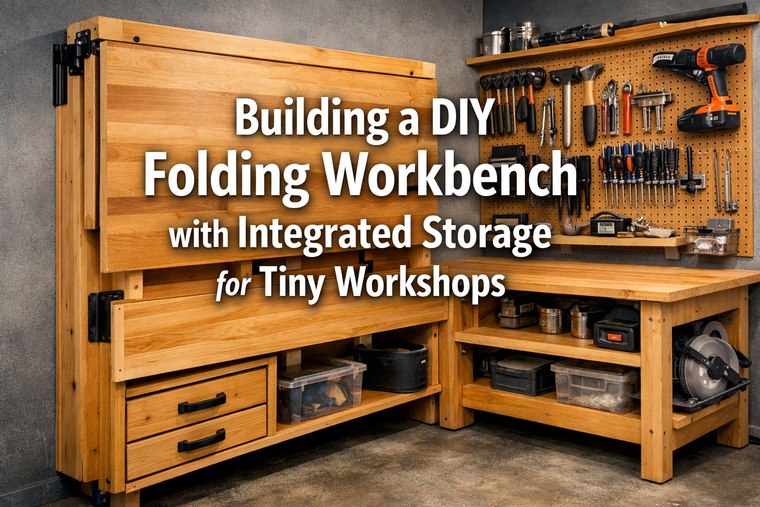 Building a DIY Folding Workbench with Integrated Storage for Tiny Workshops