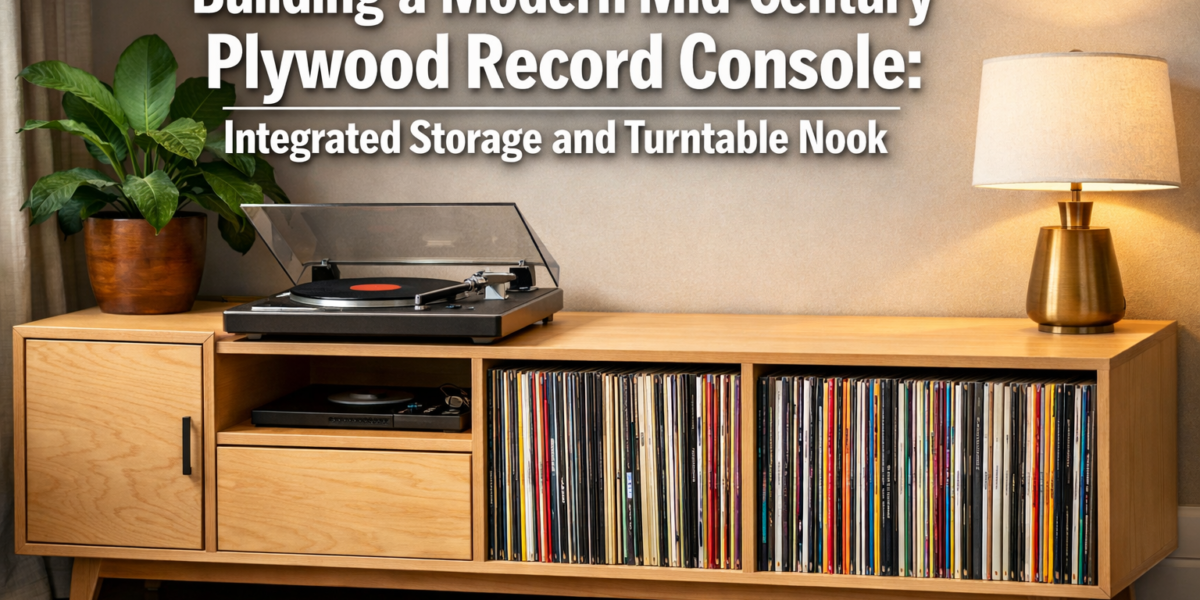 Building a Modern Mid-Century Plywood Record Console: Integrated Storage and Turntable Nook