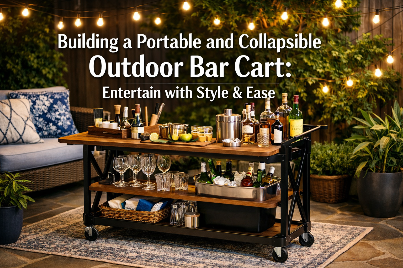 Building a Portable and Collapsible Outdoor Bar Cart: Entertaining Solutions for Small Patios and Gardens