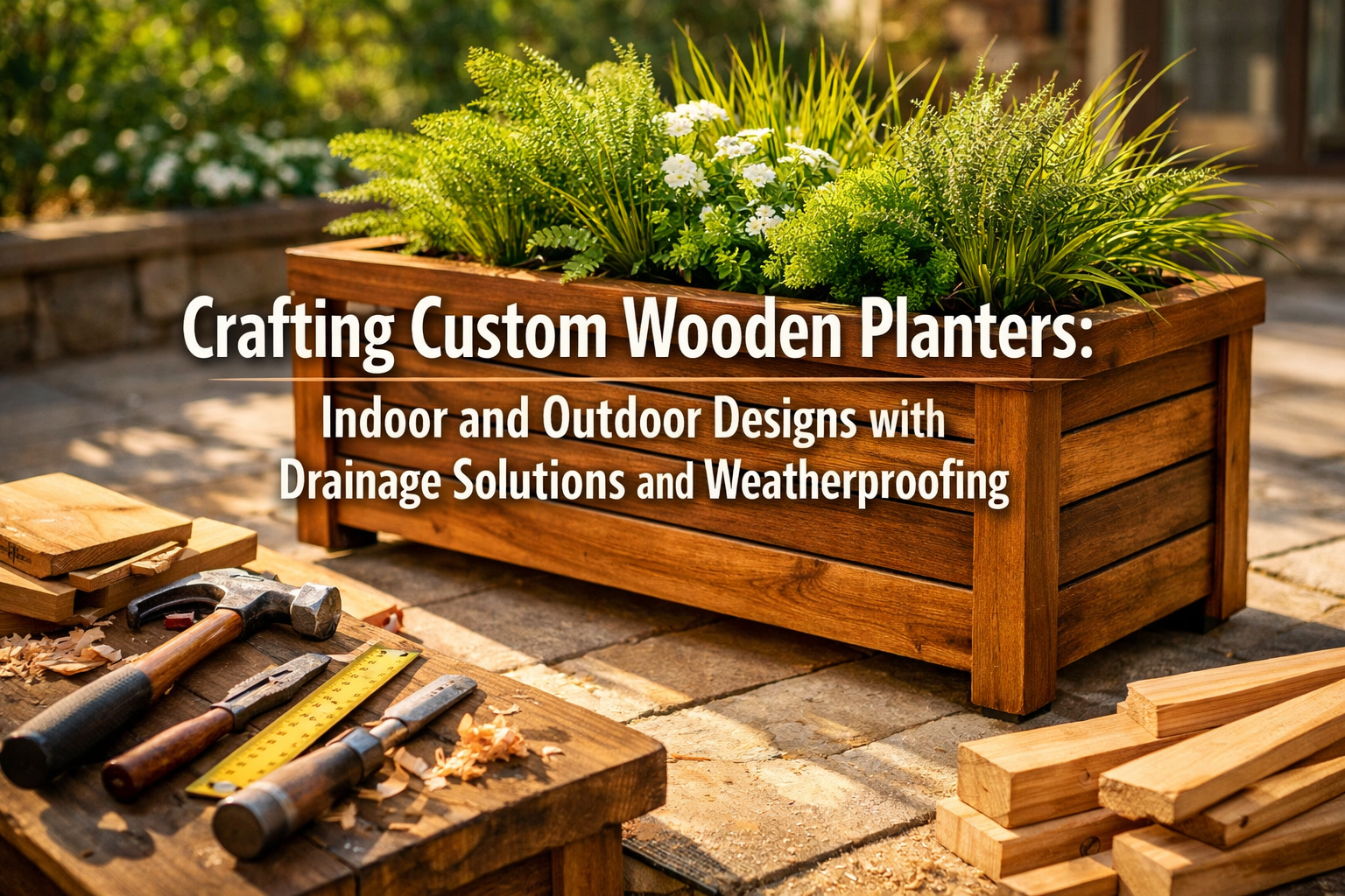 Crafting Custom Wooden Planters: Indoor and Outdoor Designs with Drainage Solutions and Weatherproofing