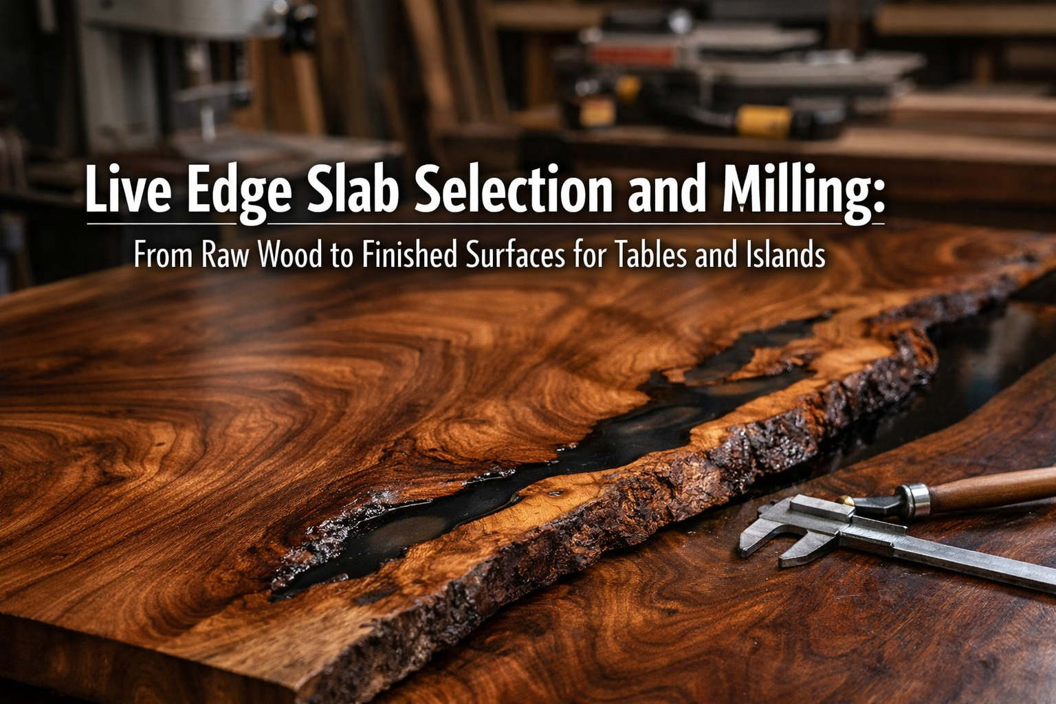 Live Edge Slab Selection and Milling: From Raw Wood to Finished Surfaces for Tables and Islands