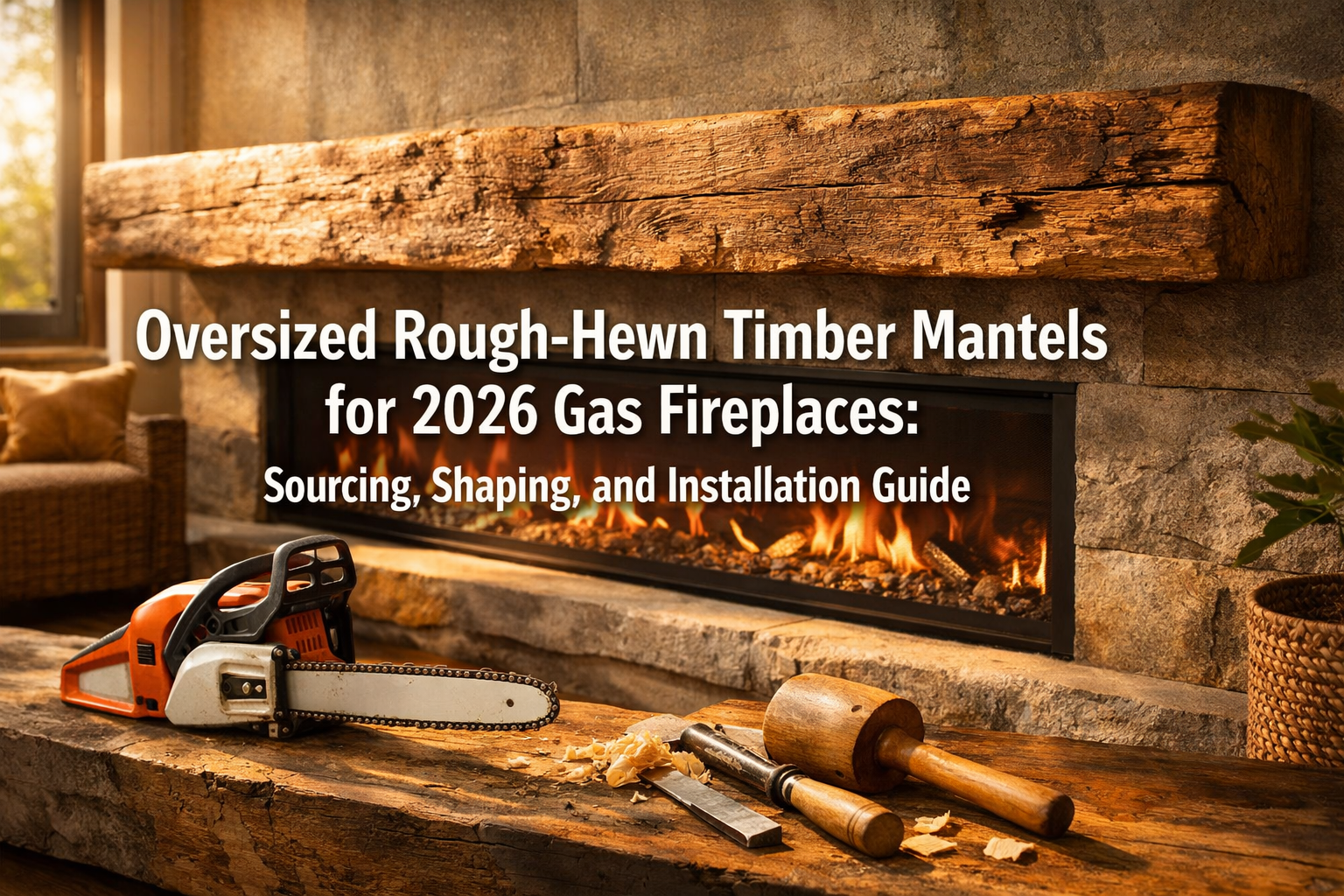 Oversized Rough-Hewn Timber Mantels for 2026 Gas Fireplaces: Sourcing, Shaping, and Installation Guide