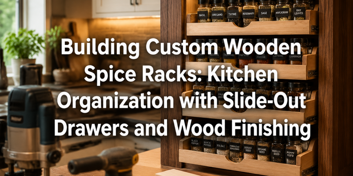 Building Custom Wooden Spice Racks: Kitchen Organization with Slide-Out Drawers and Wood Finishing