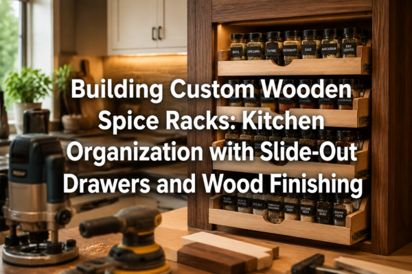 Building Custom Wooden Spice Racks: Kitchen Organization with Slide-Out Drawers and Wood Finishing