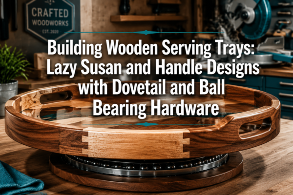 Building Wooden Serving Trays: Lazy Susan and Handle Designs with Dovetail and Ball Bearing Hardware