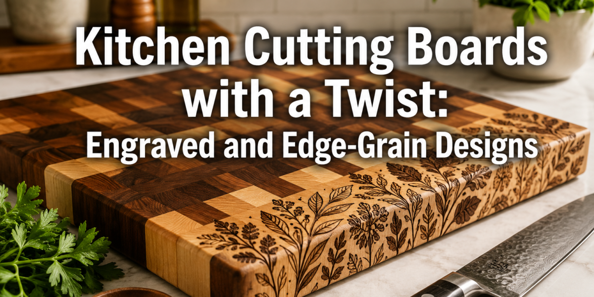 Kitchen Cutting Boards with a Twist: Engraved and Edge-Grain Designs