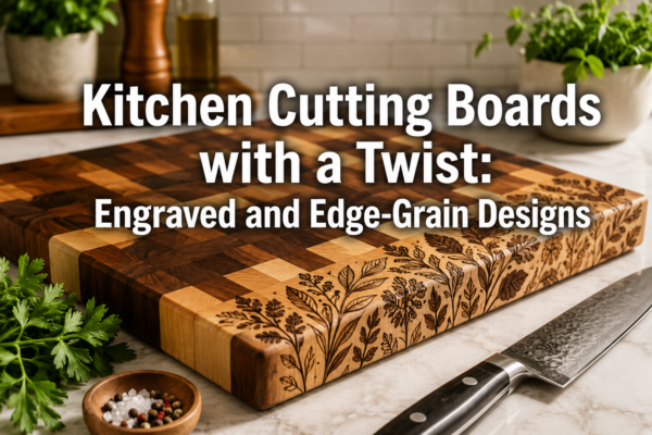 Kitchen Cutting Boards with a Twist: Engraved and Edge-Grain Designs