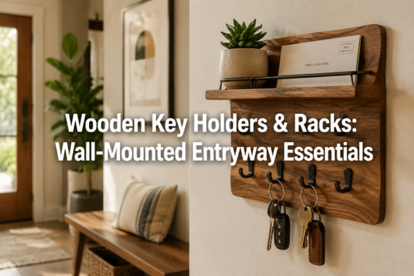 Wooden Key Holders and Racks: Wall-Mounted Entryway Essentials with Hooks and Shelves