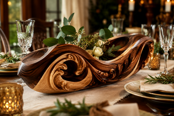 Wooden Table Centerpieces: Carved and Assembled Designs for Dining Elegance