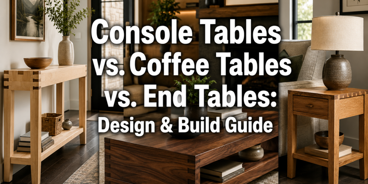 Console Tables vs. Coffee Tables vs. End Tables: How to Design and Build the Right Table for Each Room