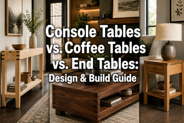 Console Tables vs. Coffee Tables vs. End Tables: How to Design and Build the Right Table for Each Room