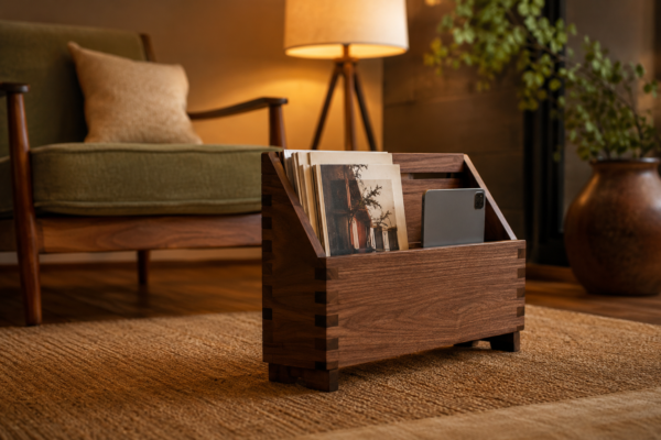 Custom Wooden Magazine Racks: Freestanding and Wall-Mount for Living Spaces