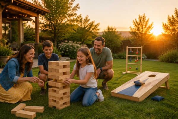 DIY Outdoor Wooden Games: Building Giant Jenga, Cornhole Boards, and Ladder Toss for Backyard Fun