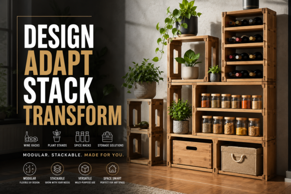 Designing Modular and Stackable Woodcraft: Creating Wine Racks, Plant Stands, Spice Racks, and Storage Solutions That Adapt to Different Spaces and Customer Needs