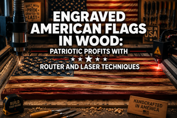 Engraved American Flags in Wood: Patriotic Profits with Router and Laser Techniques