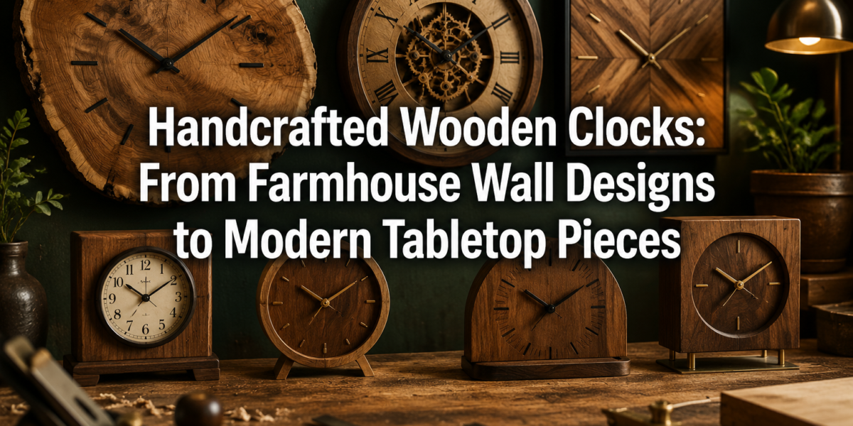 Handcrafted Wooden Clocks: From Farmhouse Wall Designs to Modern Tabletop Pieces