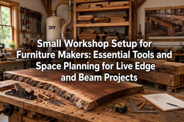 Small Workshop Setup for Furniture Makers: Essential Tools and Space Planning for Live Edge and Beam Projects