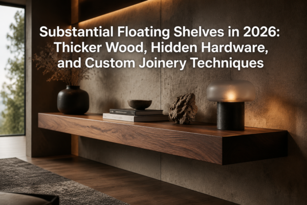 Substantial Floating Shelves in 2026: Thicker Wood, Hidden Hardware, and Custom Joinery Techniques