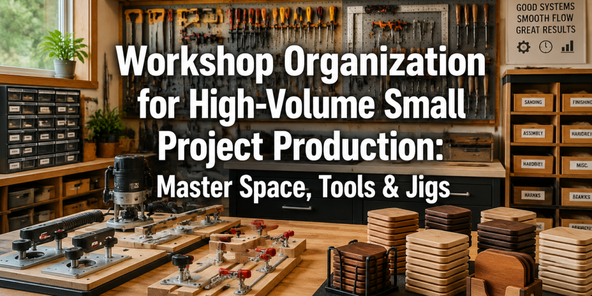 Workshop Organization for High-Volume Small Project Production: Space-Efficient Layouts, Tool Placement, and Jig Systems for Batch Building Coasters, Holders, and Organizers