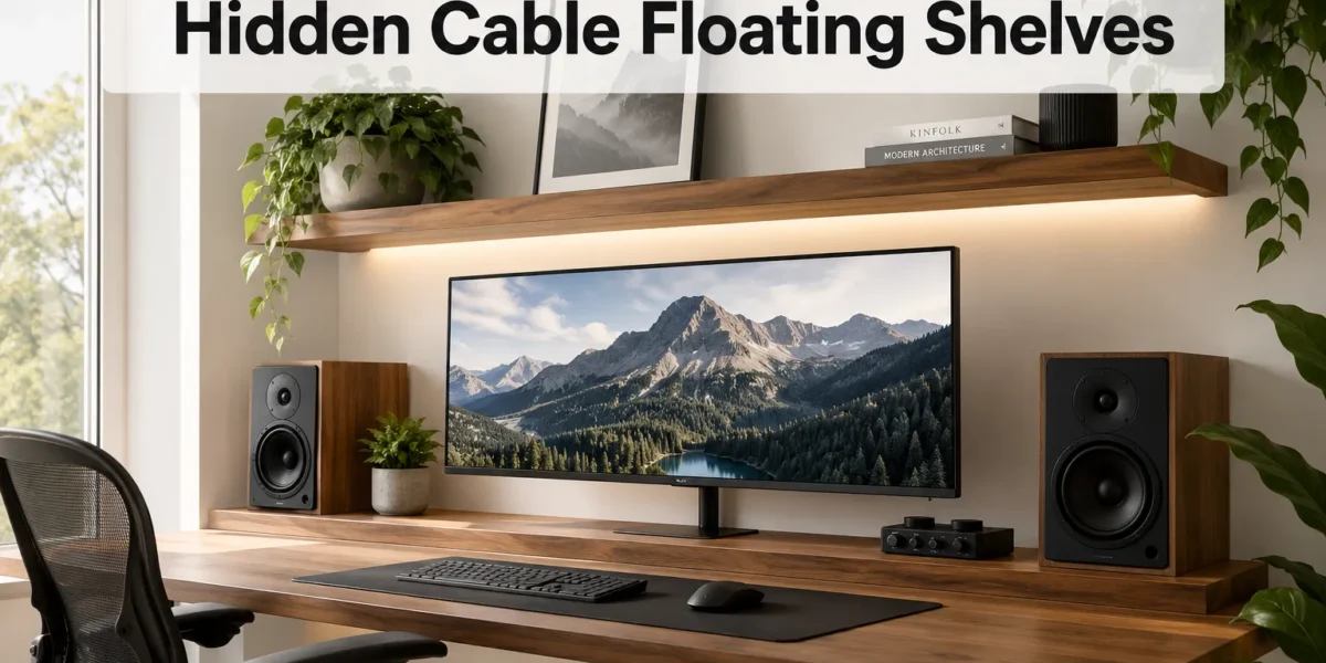 Building Floating Shelves with Hidden Cable Management: Minimalist Home Office Organization for Monitors and Speakers