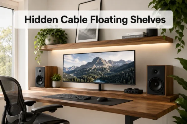 Building Floating Shelves with Hidden Cable Management: Minimalist Home Office Organization for Monitors and Speakers