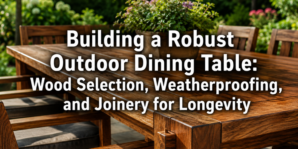 Building a Robust Outdoor Dining Table: Wood Selection, Weatherproofing, and Joinery for Longevity