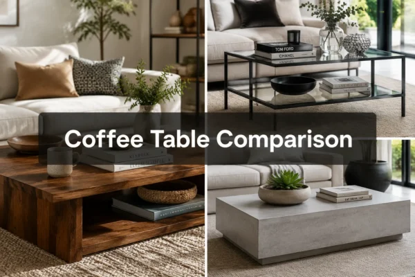 Comparing Coffee Tables: Wood vs. Metal, Glass, and Concrete for Your Living Room