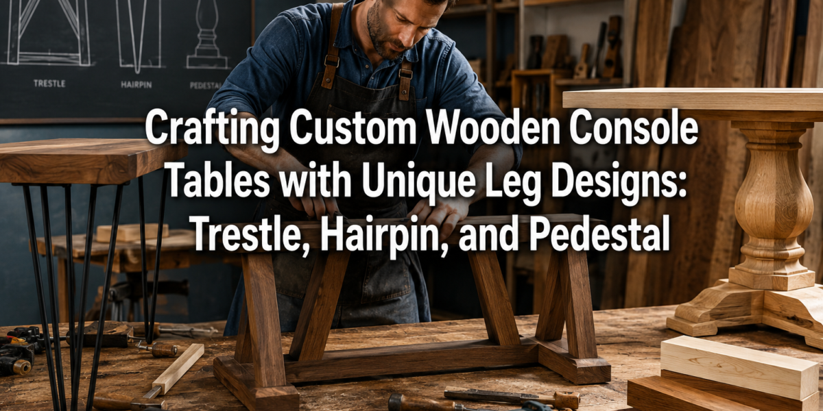 Crafting Custom Wooden Console Tables with Unique Leg Designs: Trestle, Hairpin, and Pedestal