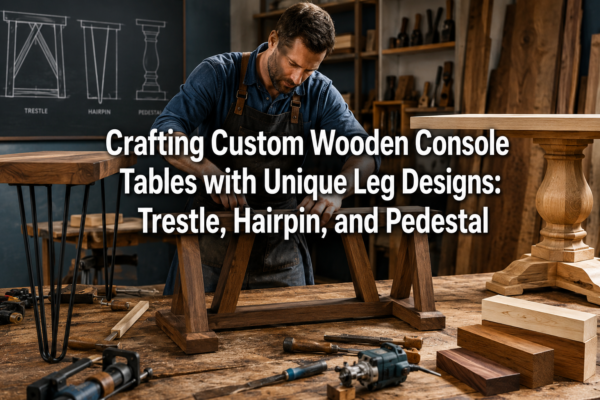 Crafting Custom Wooden Console Tables with Unique Leg Designs: Trestle, Hairpin, and Pedestal