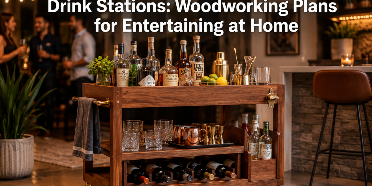 DIY Bar Cart and Portable Drink Stations: Woodworking Plans for Entertaining at Home