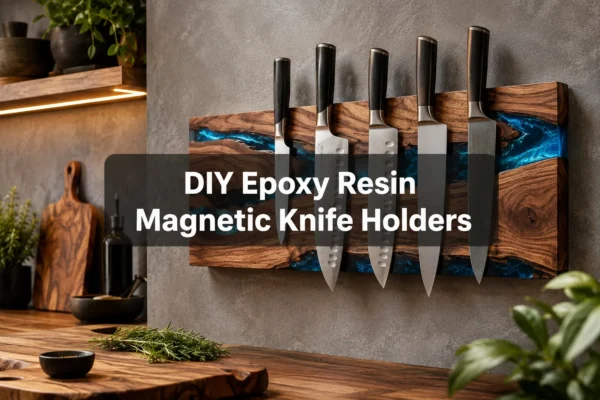 DIY Epoxy Resin Magnetic Knife Holders: Modern Kitchen Woodcraft with Resin Casting and Hidden Magnets