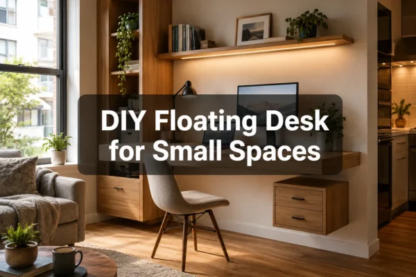 DIY Floating Minimalist Desk with Integrated Storage: Wall‑Mounted Workspace for Small Apartments