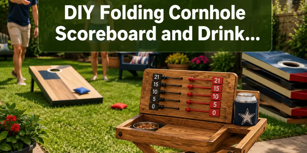 DIY Folding Cornhole Scoreboard and Drink Table: A Compact Side Table for Backyard Games