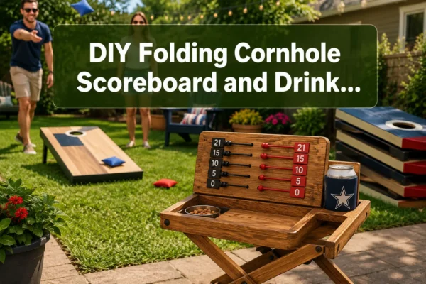 DIY Folding Cornhole Scoreboard and Drink Table: A Compact Side Table for Backyard Games