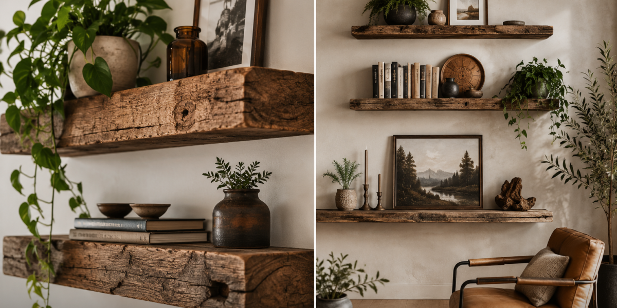 DIY Reclaimed Wood Floating Shelves and Accent Ledges for Narrative Interiors