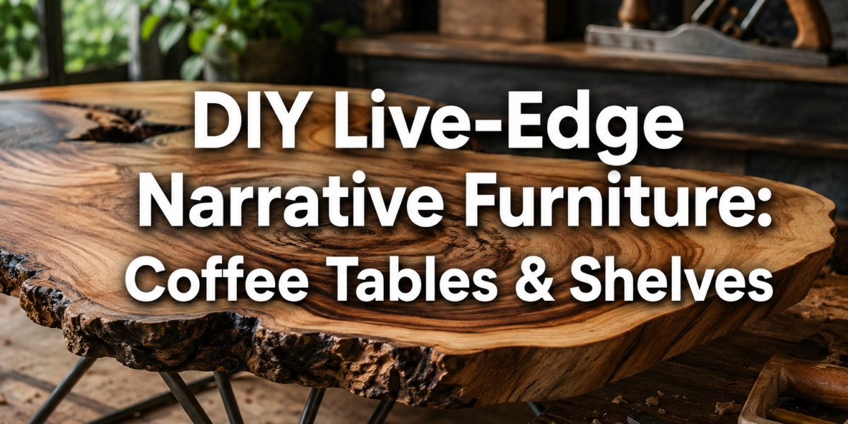 DIY live-edge ‘narrative’ furniture builds like coffee tables and shelves
