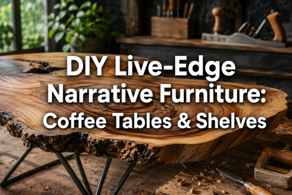 DIY live-edge ‘narrative’ furniture builds like coffee tables and shelves