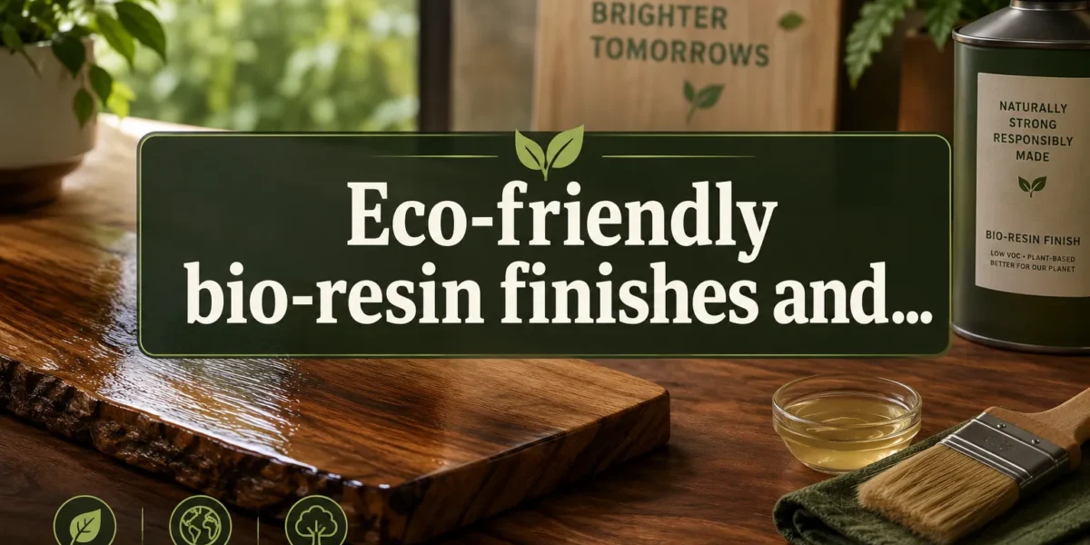 Eco-friendly bio-resin finishes and low-VOC wood finishing techniques