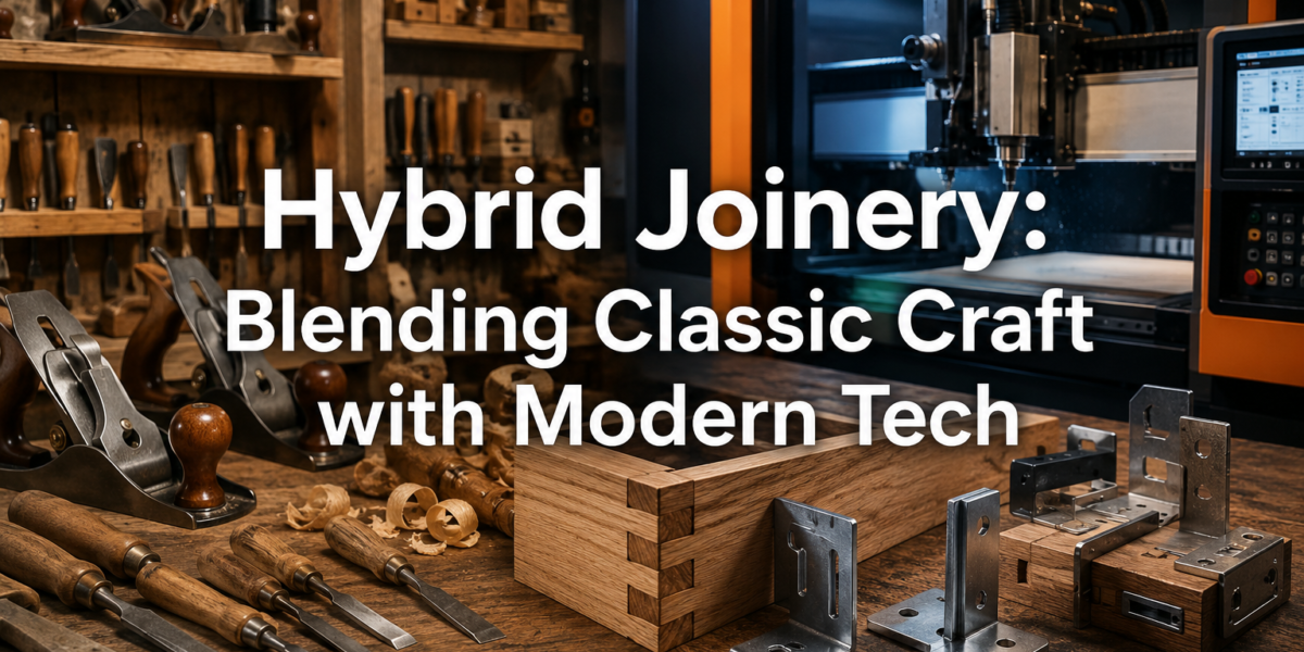 Hybrid joinery tutorials blending classic joints with CNC and metal connectors