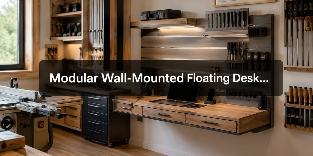 Modular Wall-Mounted Floating Desk Systems for Home Woodshops: Cable Management and Accessory Docks