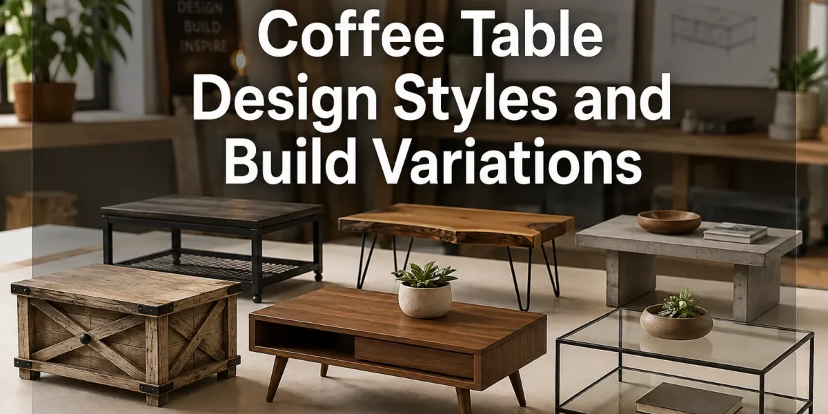 Coffee Table Design Styles and Build Variations: Farmhouse, Mid-Century, Industrial, and Minimalist