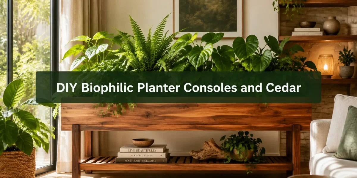 DIY Biophilic Planter Consoles and Cedar Planter Shelves: Woodworking Projects for Indoor Gardens