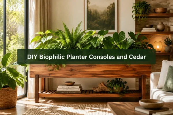 DIY Biophilic Planter Consoles and Cedar Planter Shelves: Woodworking Projects for Indoor Gardens